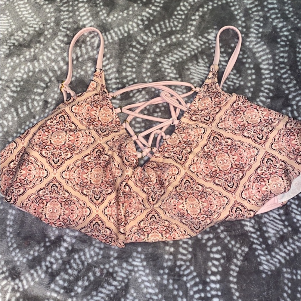 Pink pattern swimsuits top